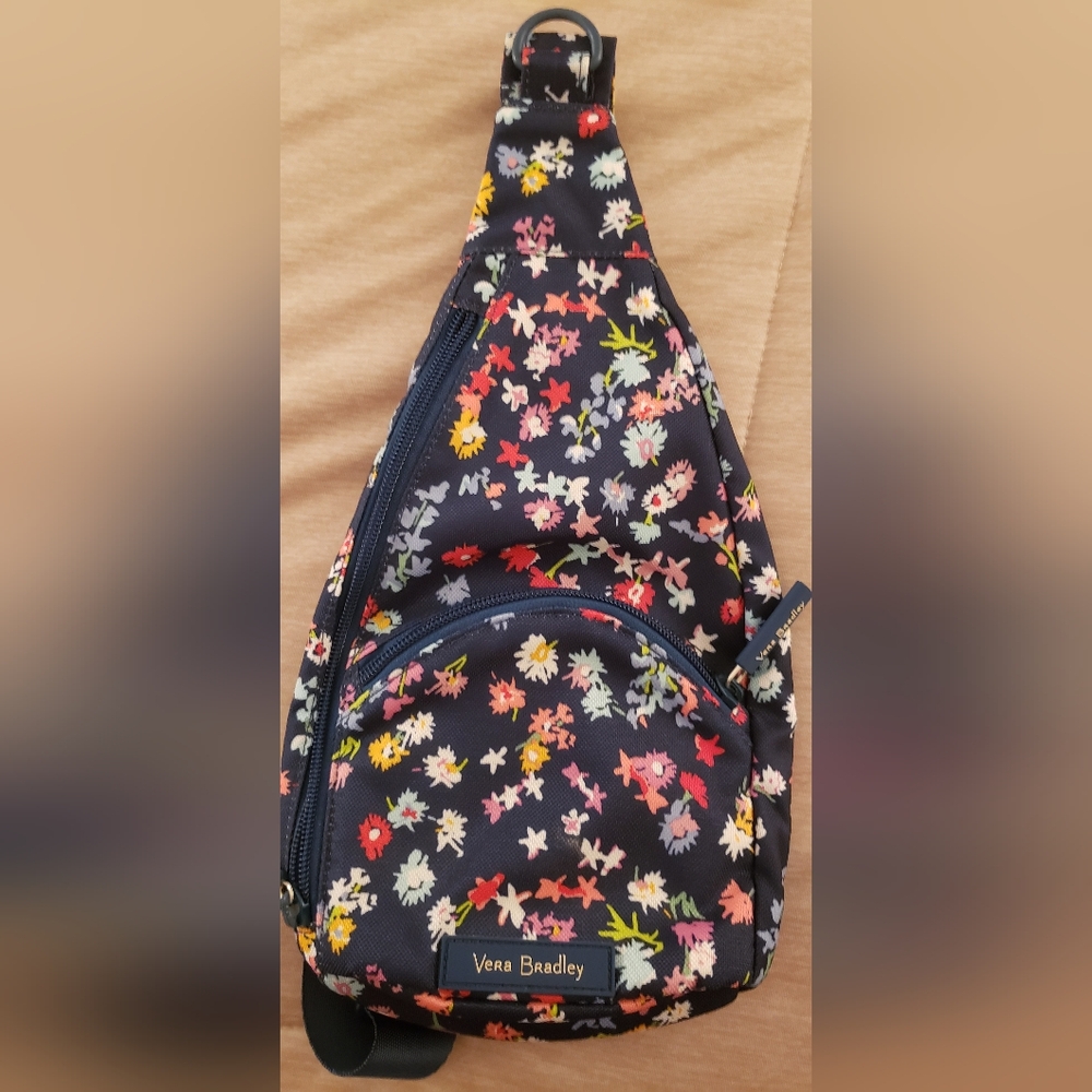 Vera Bradley navy floral crossbody bag new
